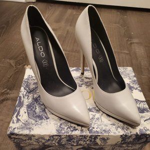 ALDO White Leather Heels